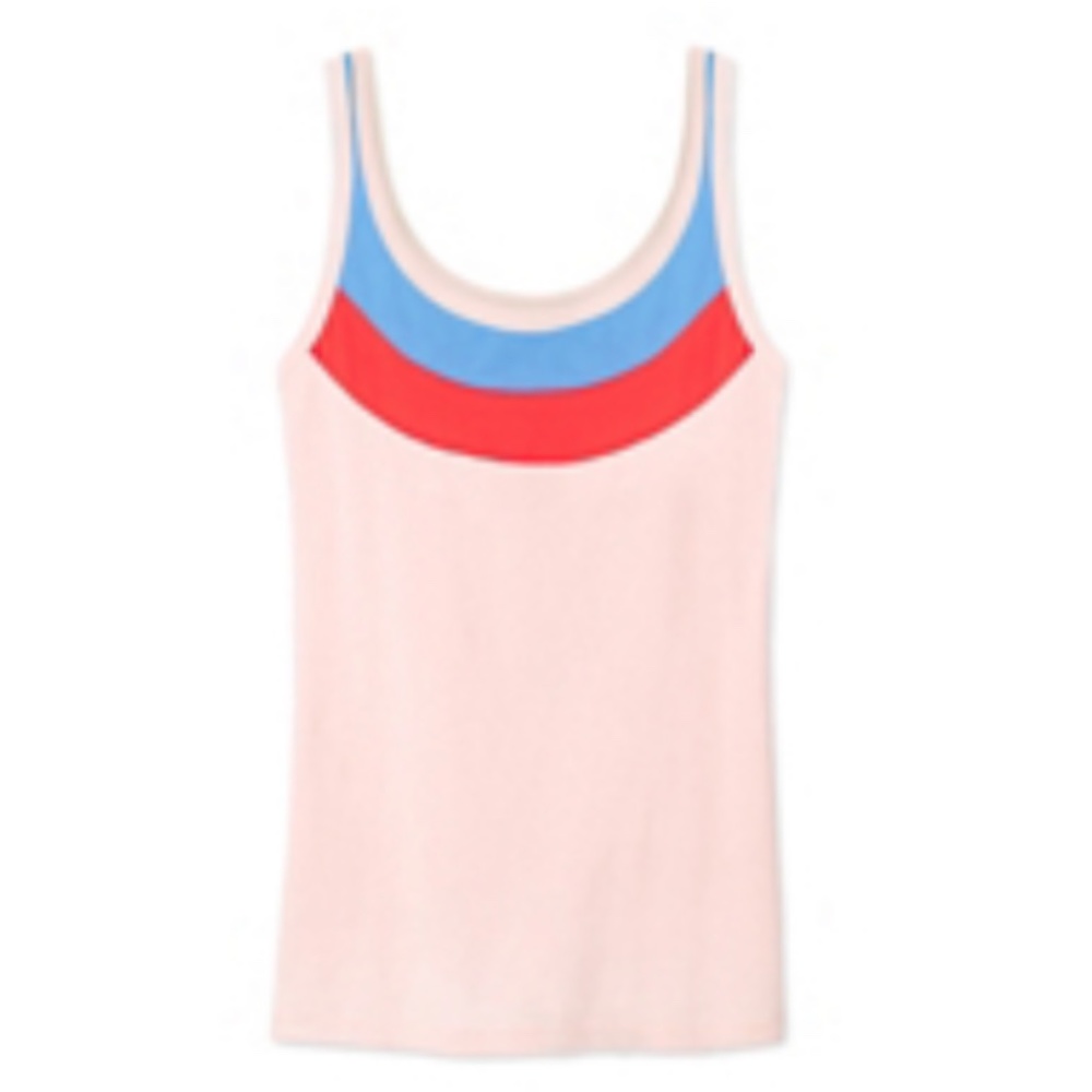 Tory Sport Scoop Neck Cotton Tank in Rosewater